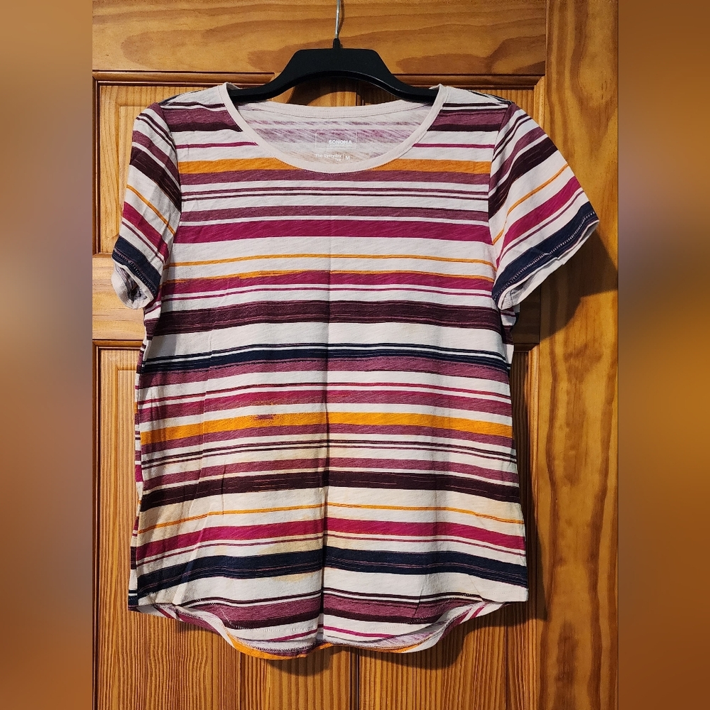 Sonoma Brand Tee Shirt Women's Size Medium Multi Color
